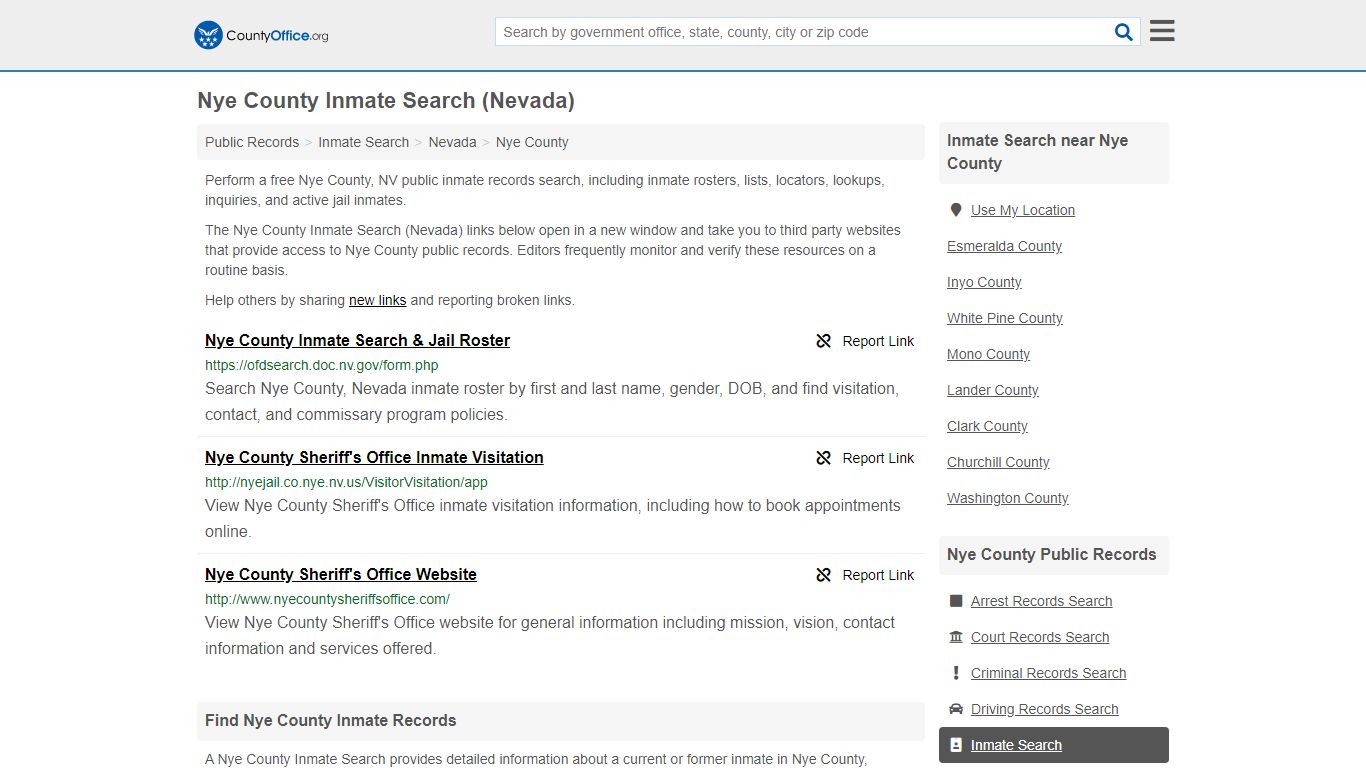Inmate Search - Nye County, NV (Inmate Rosters & Locators)